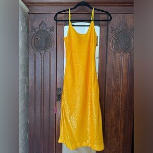 NWT J. Crew Collection Yellow Sequin Midi Dress